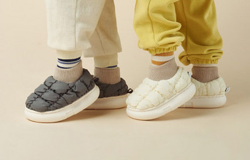 Текстилно домашни пантофи за момичета тип чорап с висока подметка 