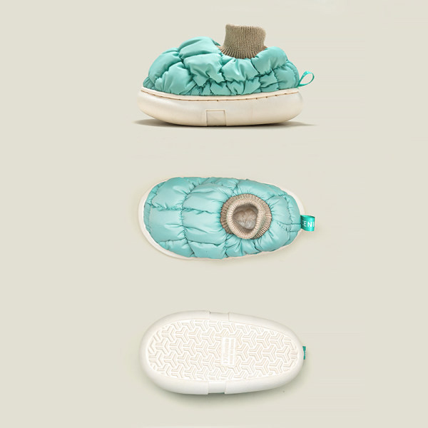 Dievčenské textilné domáce papuče s vysokou podrážkou, ponožkového typu