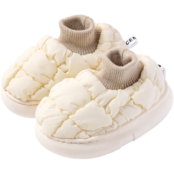 Dievčenské textilné domáce papuče s vysokou podrážkou, ponožkového typu