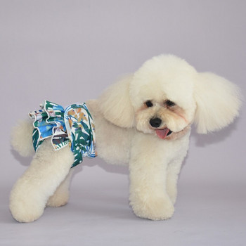 Θηλυκό κατοικίδιο σκύλο κουτάβι πάνα Χαριτωμένο λουλουδάτο εμπριμέ παντελόνι Φυσιολογικό υγιεινό κοντό ρυθμιζόμενο εσώρουχο πάνα επαναχρησιμοποιήσιμη