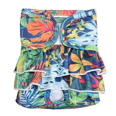 Femeie de companie câine cățeluș scutec drăguț cu imprimeu floral pantaloni fiziologici sanitari scurti chiloți reglabili scutece lenjerie reutilizabilă