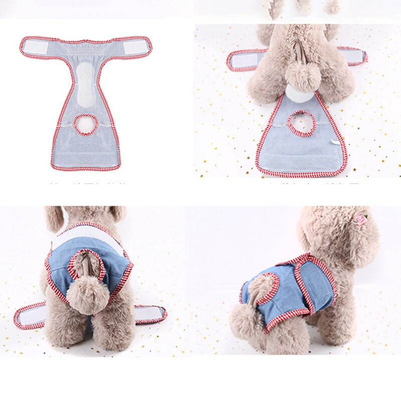 Pingutusnööriga emase koera mähe õõnsa disainiga Vastupidav korduvkasutatav reguleeritav kauakestev veeimavus koertele