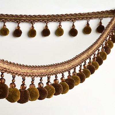 3-meetrine värvi isetegemine plüüsist pall puuvillast lint Tutt pompom ääris Kardinad Kleit Splice Aksessuaarid Riietus Pagasi kaunistus