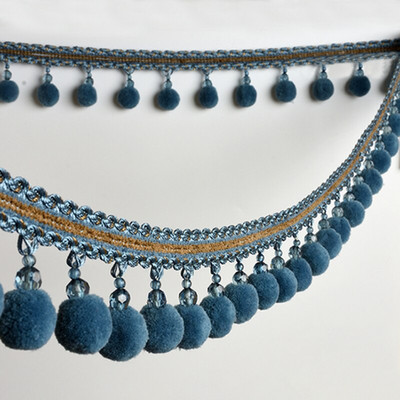 3-meetrine värvi isetegemine plüüsist pall puuvillast lint Tutt pompom ääris Kardinad Kleit Splice Aksessuaarid Riietus Pagasi kaunistus