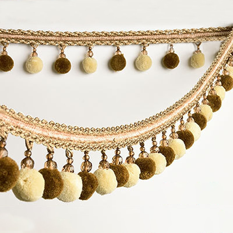 3-meetrine värvi isetegemine plüüsist pall puuvillast lint Tutt pompom ääris Kardinad Kleit Splice Aksessuaarid Riietus Pagasi kaunistus