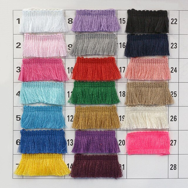 25 yarzi latino franjuri ciucuri scurte croșetat dantelă ornamente bricolaj cusut accesorii îmbrăcăminte dans rochie aplicații 2,5 cm lungime