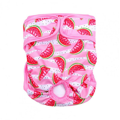 Durabil, drăguț, imprimare fructe pentru animale de companie, câine, pantaloni sanitari, scutec pentru câini, ușor de purtat, anti-infectie