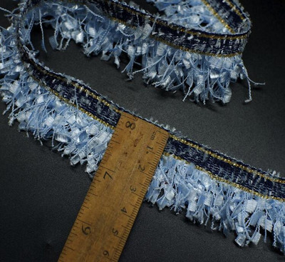 1 meter šírka 2,5 cm nylonová zlatá strapcová strapcová vyšívaná čipkovaná stuha ručne vyrobená DIY kostýmová šiatková šijacia potreba remeslo