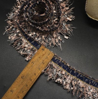 1 meter šírka 2,5 cm nylonová zlatá strapcová strapcová vyšívaná čipkovaná stuha ručne vyrobená DIY kostýmová šiatková šijacia potreba remeslo