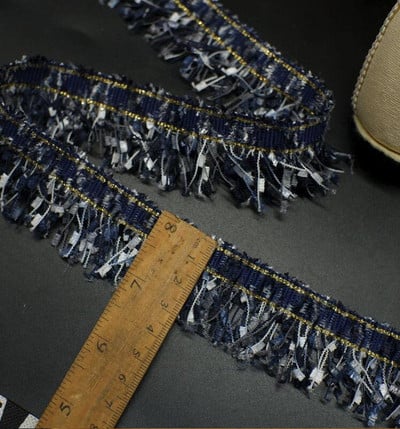 1 meter šírka 2,5 cm nylonová zlatá strapcová strapcová vyšívaná čipkovaná stuha ručne vyrobená DIY kostýmová šiatková šijacia potreba remeslo