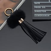 1 ks Rozdelený prsteň Mink Vlasové Strapce Šperky Závesy Odevy Dekoratívne Doplnky DIY Kľúč Mobilný telefón Taška Strapce Prívesky