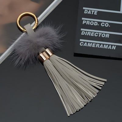 1 ks Rozdelený prsteň Mink Vlasové Strapce Šperky Závesy Odevy Dekoratívne Doplnky DIY Kľúč Mobilný telefón Taška Strapce Prívesky