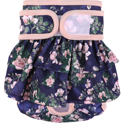 Paksemad koeramähkmed Naistele reguleeritavad korduvkasutatavad pestavad mähkmed koer väikesele keskmisele lillemustriga koerariided lemmikloomatarbed