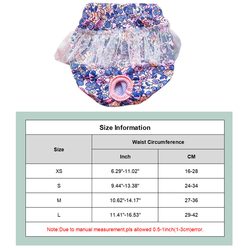 Dievčenské princezná Hygienické nohavičky pre psov Pohodlné plienky pre psov Fyziologické nohavičky Šteniatko Čivava Pudel Prateľné Šortky pre psov