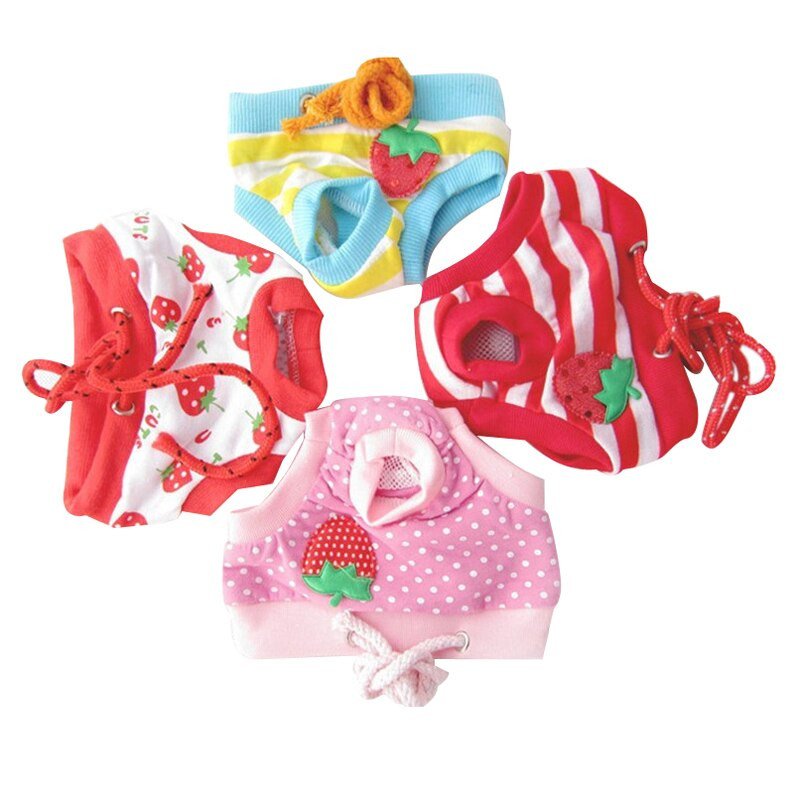 Pantaloni scurți sanitari pentru câini cu buline cu buline Pantaloni fiziologici pentru câini de companie Pantaloni scurți pentru cățeluși drăguți pentru menstruație Slip S-XL