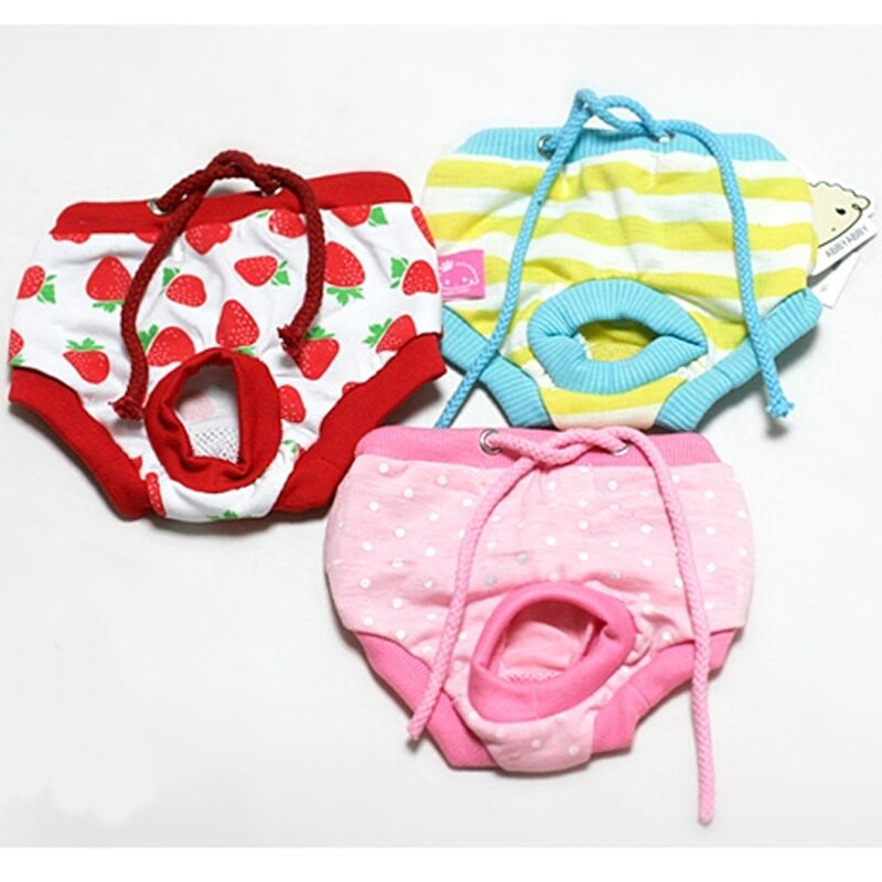 Pantaloni scurți sanitari pentru câini cu buline cu buline Pantaloni fiziologici pentru câini de companie Pantaloni scurți pentru cățeluși drăguți pentru menstruație Slip S-XL