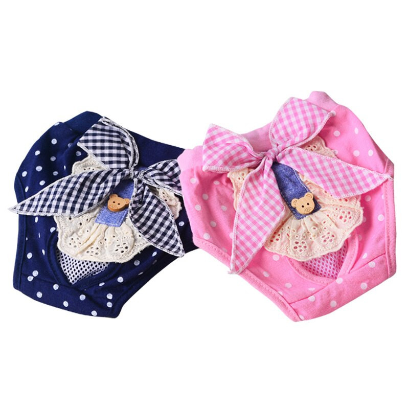 Bow Dog Физиологични предпазни панталони Анти-тормозно бельо Кученце Женски малки средни кучета Котки Стоки за домашни любимци