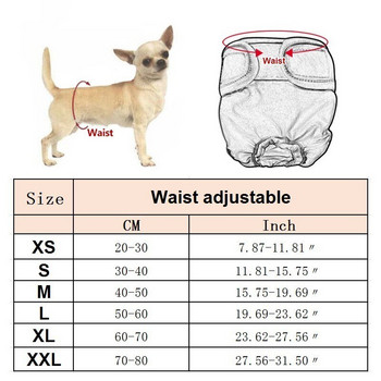 XS-XXL Dog Physiological Παντελόνι Πάνα Υγιεινής που πλένεται Γυναικεία Σορτς Σορτς Σκύλου Εσώρουχα Εμμηνορροϊκά Σλιπ Σλιπ για σκύλο