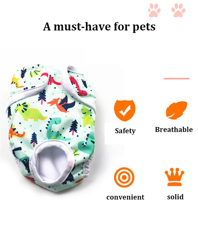 Spausdintos šunų kelnaitės, atsparios vandeniui, daugkartinio naudojimo patelės šunims, apsaugančios nuo priekabiavimo, fiziologinės kelnės, apatiniai šortai, saugus higieninis kostiumas