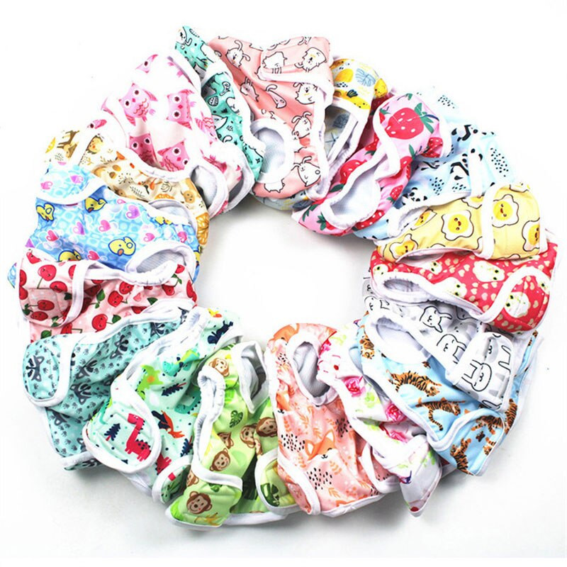 Spausdintos šunų kelnaitės, atsparios vandeniui, daugkartinio naudojimo patelės šunims, apsaugančios nuo priekabiavimo, fiziologinės kelnės, apatiniai šortai, saugus higieninis kostiumas