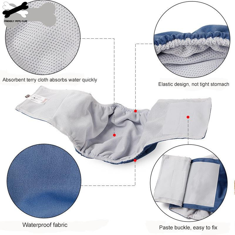 Hygienické nohavičky pre domáce zvieratá, plienky pre psov, chrániče fyziologických nosení pre psov, brušný plyšový medvedík so zlatými vlasmi, nepremokavé spodné nohavičky pre domáce zvieratá