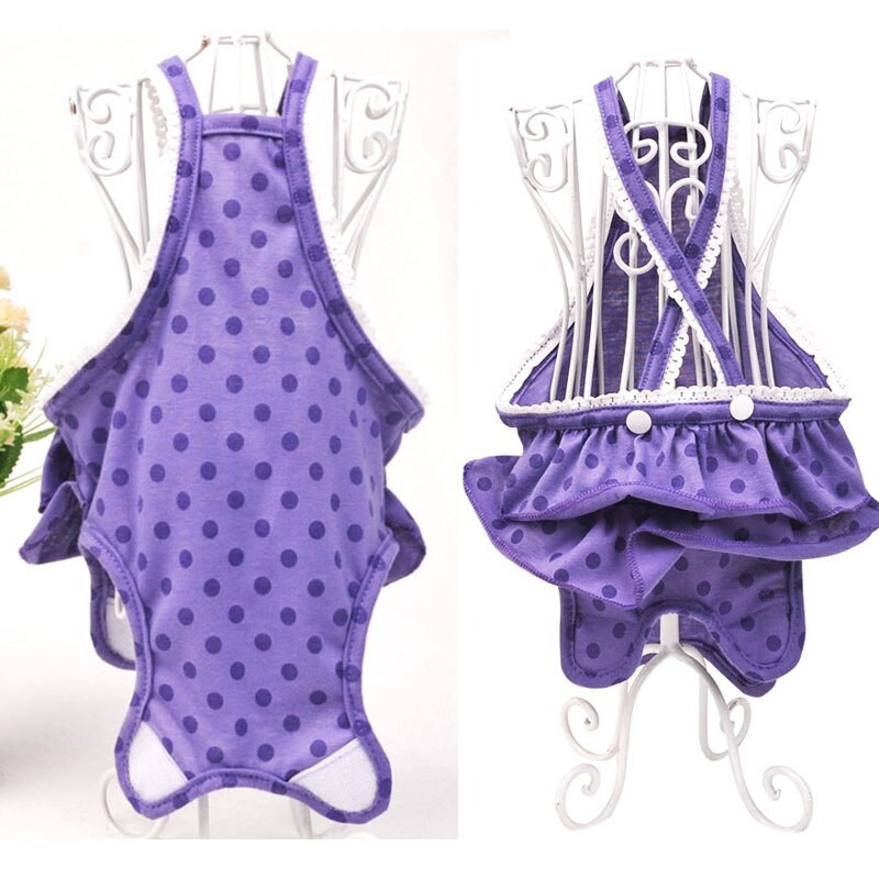 Scutec pentru câini de pluș, pantaloni fiziologici, rochie cu bretele cu buline