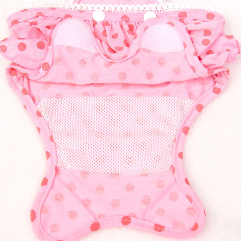 Scutec pentru câini de pluș, pantaloni fiziologici, rochie cu bretele cu buline