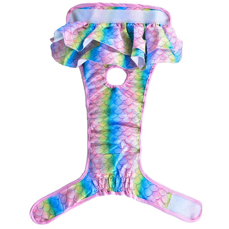 Farebné morské panny rybie šupiny domáce zvieratá fyziologické nohavičky plienky pre psov sukne nohavičky šortky pre psov mäkké domáce zvieratá psy spodná bielizeň hygienické nohavičky