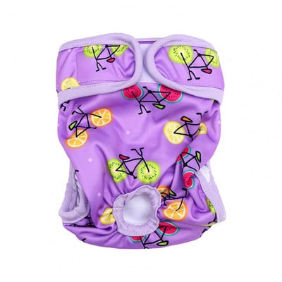 Hygienické nohavičky pre psov, silná absorpčná plienka pre psov, nepriepustné, proti infekcii, praktické, s potlačou kresleného ovocia a bezpečnostnými nohavicami pre psov