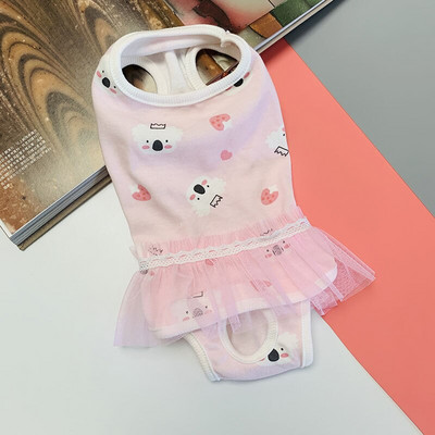 Kutya fiziológiai egészségügyi nadrágok Rajzfilm fonal szoknya Négylábú egyrészes menstruációs nadrág kiskutya macska pelenka kisállat jelmez