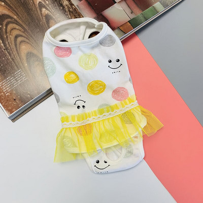 Kutya fiziológiai egészségügyi nadrágok Rajzfilm fonal szoknya Négylábú egyrészes menstruációs nadrág kiskutya macska pelenka kisállat jelmez