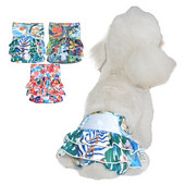 Pantaloni fiziologici pentru câini Scutece sanitare lavabile în stil plajă Pantaloni scurți pentru câini pentru femeie Lenjerie de corp Slip pentru câini Chiloți sanitari