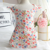 Psí sukňa s kvetinovou potlačou, priedušné oblečenie pre domáce zvieratá, mačka, pes, letný sveter, šaty na dovolenku