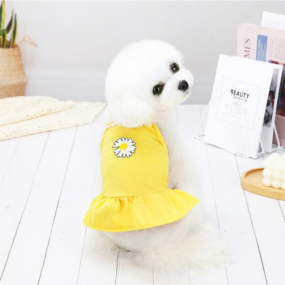 Armastus Daisy Seelik Lemmiklooma koera riided Mood Kleit Riietus Koerad Super Väike kostüüm Armas Puuvillane Chihuahua Suvine Lemmiklooma Pitsiriided