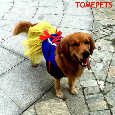 TOMEPETS Big Dog Svārki Sniegbalta kleita zilā un dzeltenā mājdzīvnieku apģērbs ballītēm tikai lielam sunim Pieejami trīs izmēri