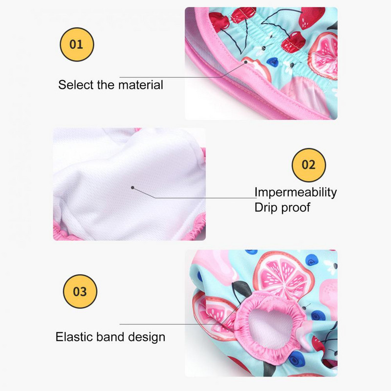 Chiloți sanitari pentru câini, durabili, ușor de purtat, pentru animale de companie, imprimare cu fructe, pantaloni de siguranță pentru câini pentru estrus