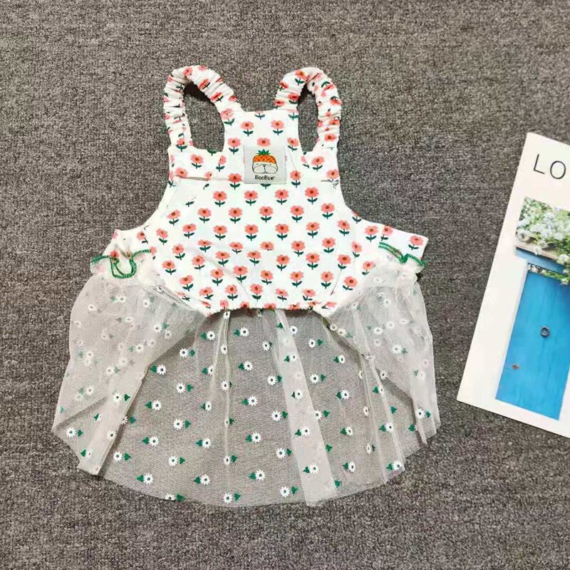 Rochie de prințesă pentru câini de companie, fustă de primăvară, vară, haine pentru câini de talie mică, mijlocie, cățeluș, buldog francez, ținute pentru câini