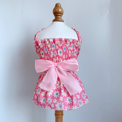 Mielas šuns sijonas Saldi Pet Sling suknelė Kvėpuojanti šunų rūbai Vasaros princesės katės suknelės lankelis katėms Naminių gyvūnų reikmenys