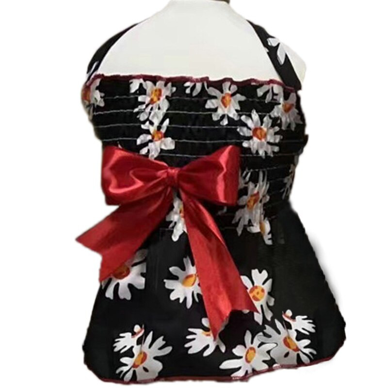 Mielas šuns sijonas Saldi Pet Sling suknelė Kvėpuojanti šunų rūbai Vasaros princesės katės suknelės lankelis katėms Naminių gyvūnų reikmenys