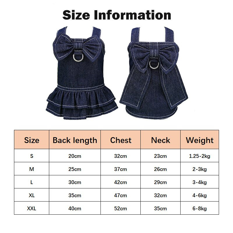 Fuste de blugi pentru câini drăguț pentru animale de companie papion costum denim primăvară vară haine pentru animale de companie pentru câini de talie mică, pisici, vestă, chihuahua, hiromi, îmbrăcăminte pentru căței