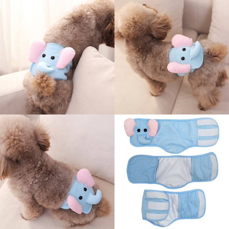 Pantaloni drăguți de siguranță pentru animale de companie din desene animate Câini mici și mijlocii Teddy Masculin Pantaloni de căldură Pantaloni de siguranță Anti-hărțuire Câine politicos