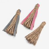 Strapce z juty 12 cm, ozdobná šnúrka v štýle prírodnej juty, na rodinnú výzdobu hotela, svadobnú hostinu...