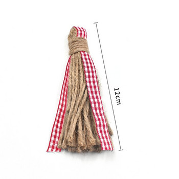 Φούντα λινάτσας 12 εκ. Φυσικό κορδόνι στολισμού φούντας σε στυλ γιούτας για διακόσμηση γάμου οικογενειακού ξενοδοχείου