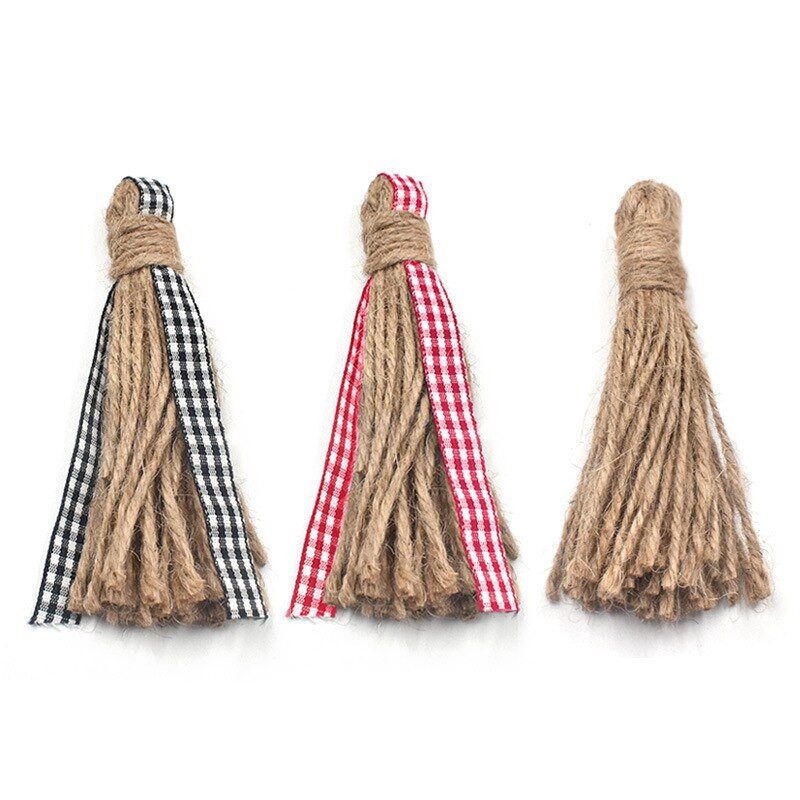 Strapce z juty 12 cm, ozdobná šnúrka v štýle prírodnej juty, na rodinnú výzdobu hotela, svadobnú hostinu...