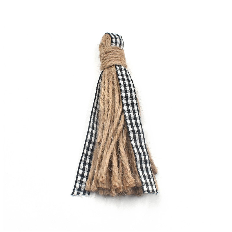 Strapce z juty 12 cm, ozdobná šnúrka v štýle prírodnej juty, na rodinnú výzdobu hotela, svadobnú hostinu...