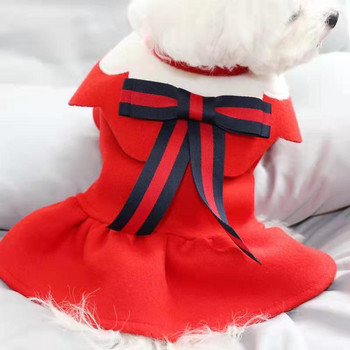 Φθινοπωρινό χειμερινό κατοικίδιο σκύλο κοντή φούστα ζεστή μόδας γάτα σκύλος Μάλλινες υφασμάτινη φούστα πριγκίπισσα για μικρά σκυλιά κουτάβι Στολή