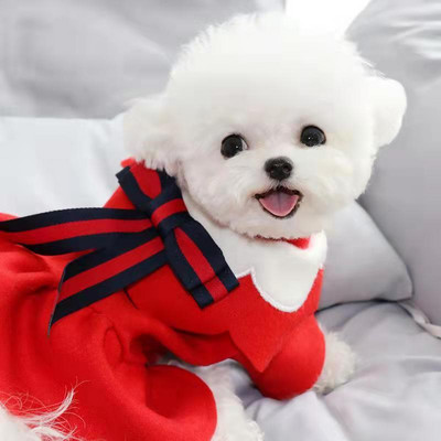 Есен зима домашно куче къса пола топла мода котка куче Вълнена пола принцеса за малки кучета Облекло за кученца
