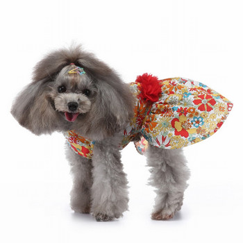 Χαριτωμένη φούστα με στάμπα για κατοικίδια Καλοκαιρινό αμάνικο πουκάμισο Άνετο πουκάμισο για σκύλους αναπνεύσιμο σκυλί