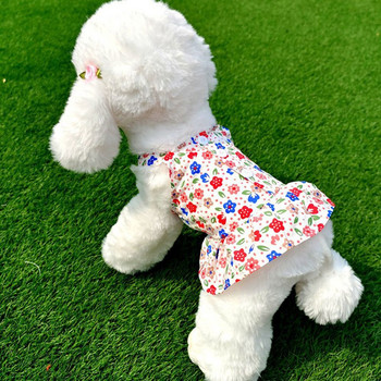 Сладки дрехи за кучета Флорален прашка Дантелена рокля без ръкави от тюл Пролет Лято Малки средни кучета Костюм Кученце Рокли за домашни любимци
