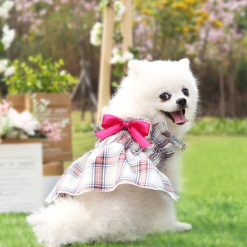 2021 Pet Dog Clothes Grid Skirt Dress Пролет Лято Pet Gauze Pola For Small Medium Dog Cat Pet Clothing Costume Pet Supplies
